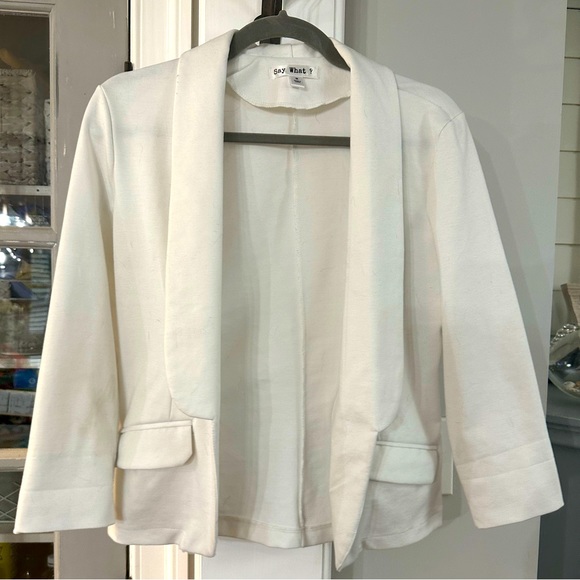 Say What? Jackets & Blazers - Say What? White Blazer